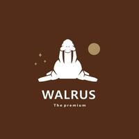 animal walrus natural logo vector icon silhouette retro hipster