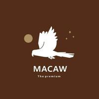 animal macaw natural logo vector icon silhouette retro hipster