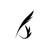 a black and white logo of a feather vector