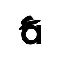 a black hat with a letter a on it vector