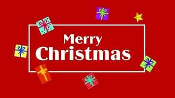 Merry Christmas Greetings on Red Background video