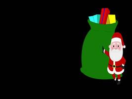 Santa Claus Lean on Big Christmas Gift Bag video