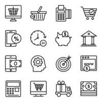 Business and Banking Line Icons Set vector