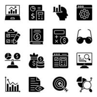 Pack of Auditing Glyph Vector Icons