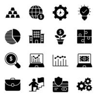 Online Payment Glyph Icons Pack vector