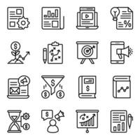 Pack of Marketing Strategy Icons vector