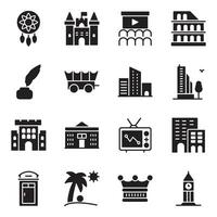 paquete de iconos de vector de glifo de viaje