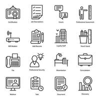 Resumes For Job Line Icons Set vector