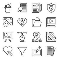 Pack of Graphic Design Line Icons vector