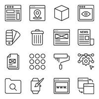 Pack of Web Design Line Icons vector