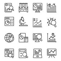 Pack of Data Science Line Icons vector