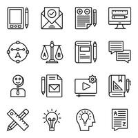 Content Design Production Line Icons vector
