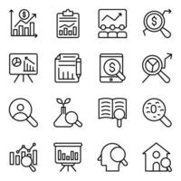 Pack of Business Analysis Line Icons vector