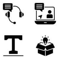 Pack of Client Services Glyph Icons vector