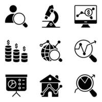 Pack of Data and Trade Glyph Icons vector