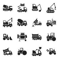 Pack of Heavy Equipment Solid Icons vector