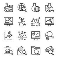 Pack of Business and Data Analysis Line Icons vector