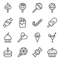 Tasty Food Line Icons Pack vector