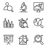 Pack of Data and Trade Line Icons vector