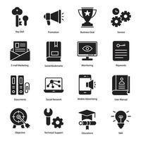 Professional Resume Glyph Icons Pack vector