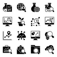 Pack of Business and Data Analysis Glyph Icons vector