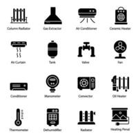 Industrial Heaters Glyph Vector Icons