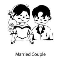 Trendy Married Couple vector