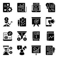 Pack of Marketing Strategy Icons vector