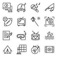 Pack of Hobbies and Interests Icons vector