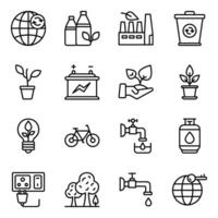 Pack of Save World and Eco Icon Vectors