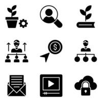 Pack of Business and Trade Icons vector