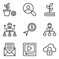 Pack of Business and Trade Icons vector