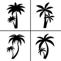 Vector black and white illustration of coconut tree icon for business. Stock vector design.