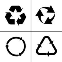 Vector black and white illustration of recycle icon for business. Stock vector design.