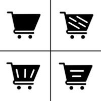 Vector black and white illustration of shopping cart icon for business. Stock vector design.