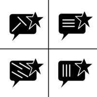 Vector black and white illustration of starred message icon for business. Stock vector design.