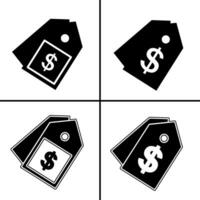 Vector black and white illustration of price tag icon for business. Stock vector design.