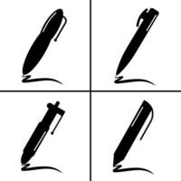 Vector black and white illustration of pen icon for business. Stock vector design.