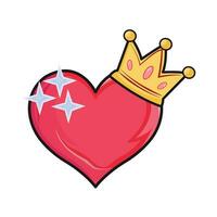 illustration of heart with crown vector