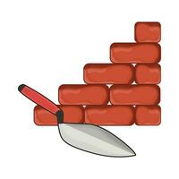 brick and trowel illustration vector