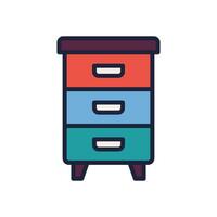 chest of drawers icon. vector filled color icon for your website, mobile, presentation, and logo design.