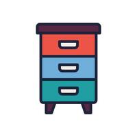 chest of drawers icon. vector filled color icon for your website, mobile, presentation, and logo design.