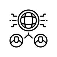 global connection icon. vector line icon for your website, mobile, presentation, and logo design.