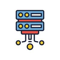 database icon. vector filled color icon for your website, mobile, presentation, and logo design.