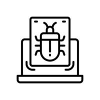 computer bug icon. vector line icon for your website, mobile, presentation, and logo design.