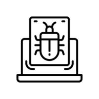 computer bug icon. vector line icon for your website, mobile, presentation, and logo design.