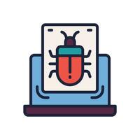 computer bug icon. vector filled color icon for your website, mobile, presentation, and logo design.