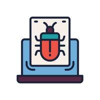 computer bug icon. vector filled color icon for your website, mobile, presentation, and logo design.