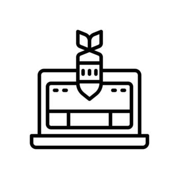 hacker attack icon. vector line icon for your website, mobile, presentation, and logo design.