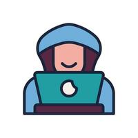 hacker icon. vector filled color icon for your website, mobile, presentation, and logo design.